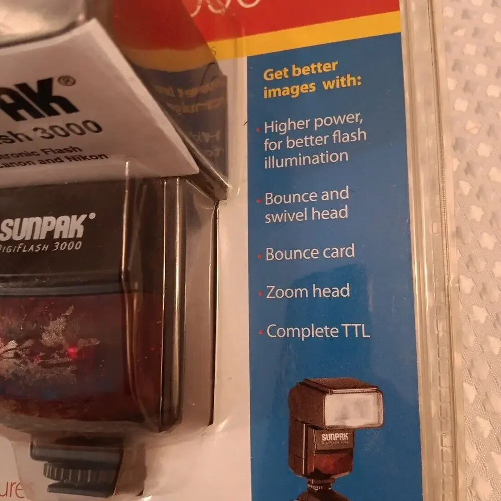 Sunpak DigiFlash‎ DF3000 High Power Flash for Canon DSLR Cameras TTL Compatible